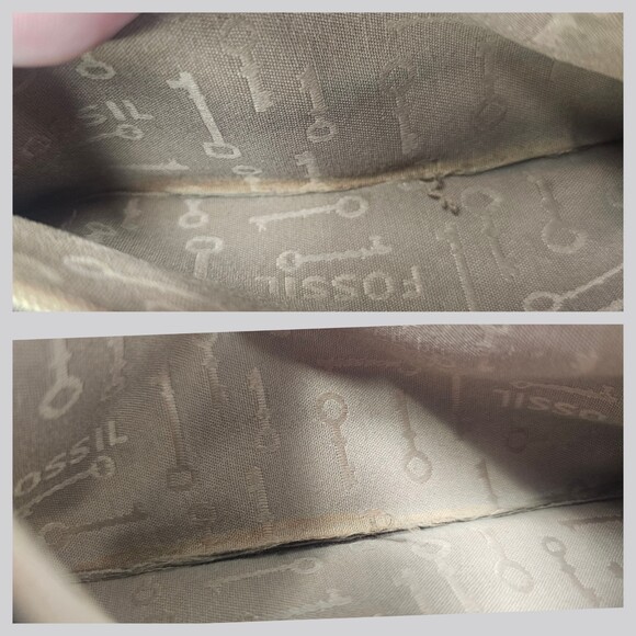 Fossil Trifold Wallet Coral Tan Snake Embossed Leather Card Organizer - Picture 5 of 10